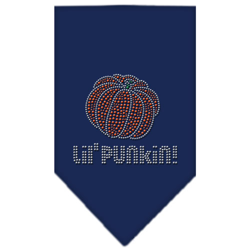 Lil Punkin Rhinestone Bandana Navy Blue Small